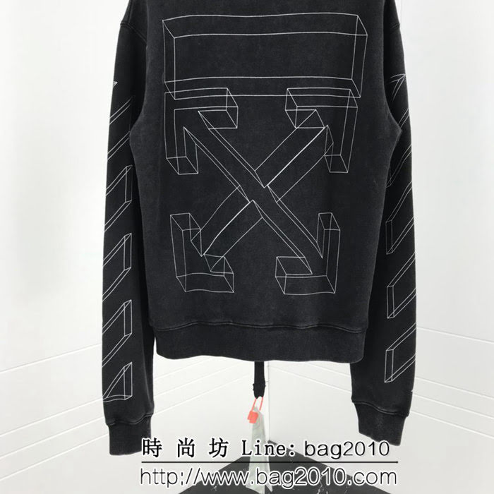 OFF-white18秋冬新款 做舊3D素描 純棉衛衣 男女同款 ydi1317